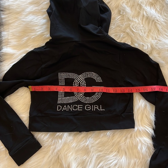 Funky Diva Girls Black Dance Hoodie NWT Size Large - Picture 3 of 6
